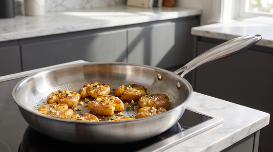 Crispy Smashed Potatoes in a Titanium Pan