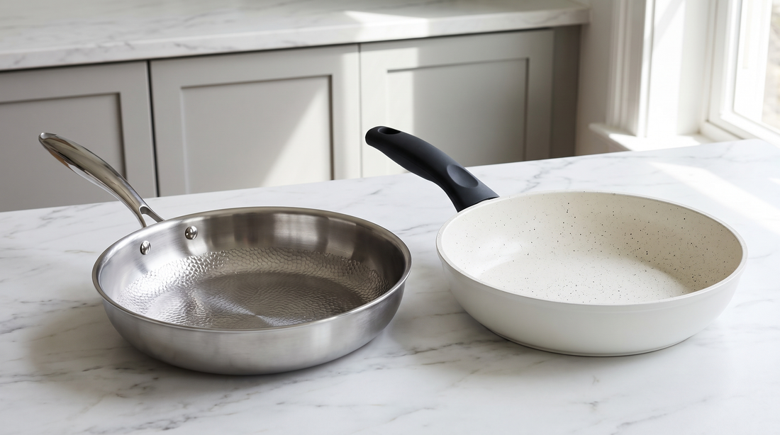 Pure Titanium Pro Hammered Pan vs. GreenPan