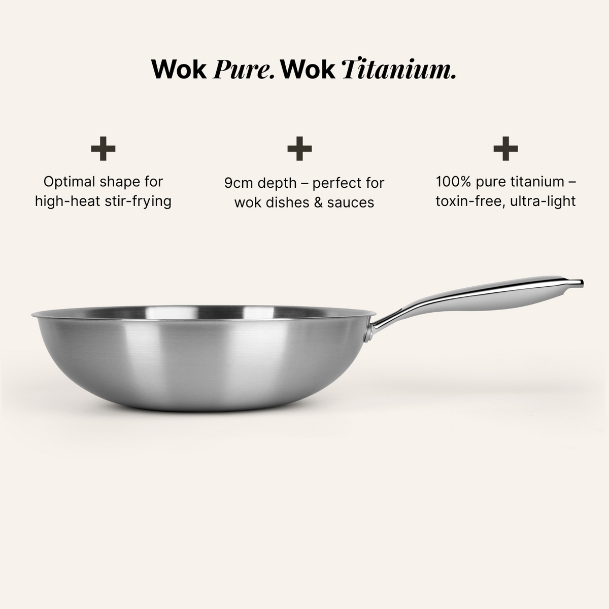 Pure Titanium Wok & Frying Pan Bundle