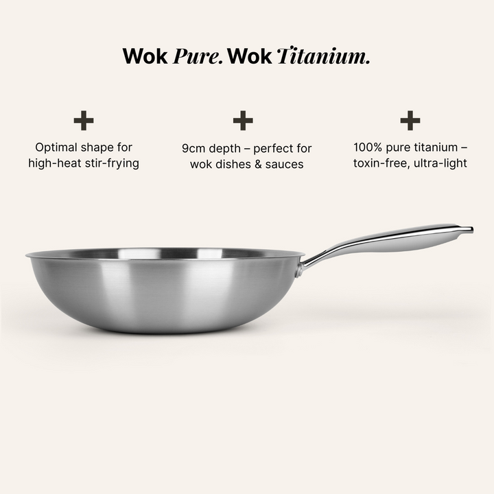 Pure Titanium Wok & Frying Pan Bundle