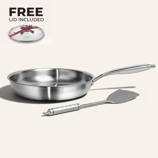 Pure Titanium Hammered Pan + Spatula