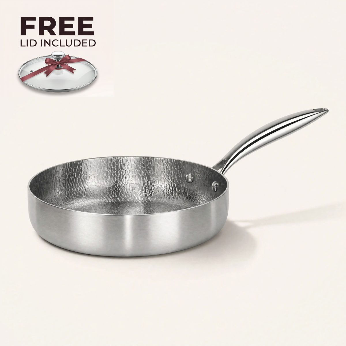 Pure Titanium Hammered Deep Pan