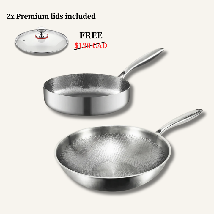 Pure Titanium Wok & Frying Pan Bundle