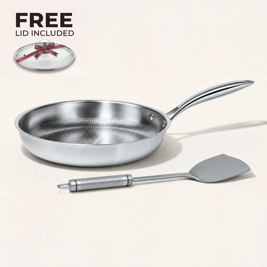 Pure Titanium Hammered Pan + Spatula