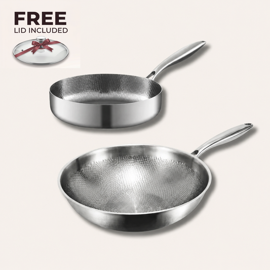 Pure Titanium Wok & Frying Pan Bundle