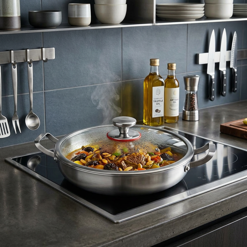 Pure Titanium Sauté Pan with Two Handles