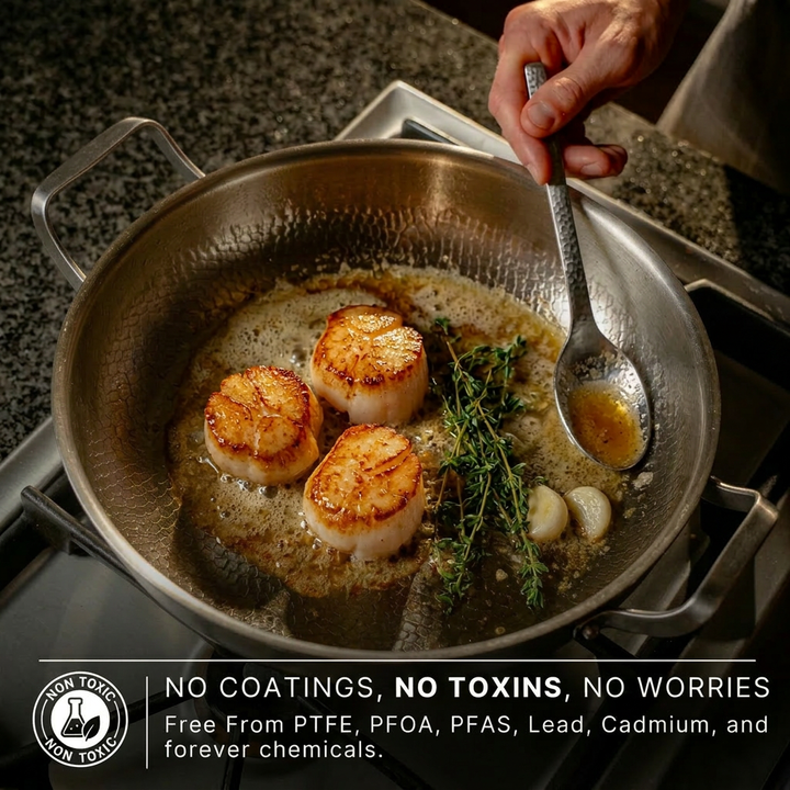 Pure Titanium Sauté Pan with Two Handles