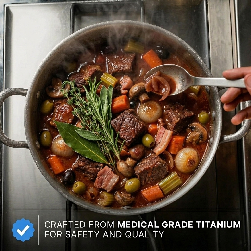 Pure Titanium Deep Braising Pan Pro