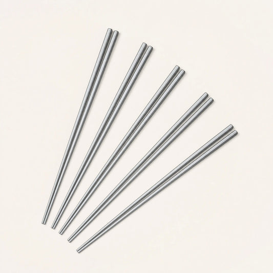 Five pairs of pure titanium chopsticks