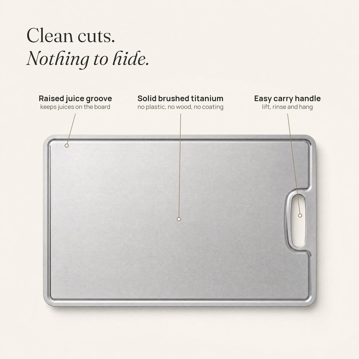 Titanium cutting board V2 with its key features