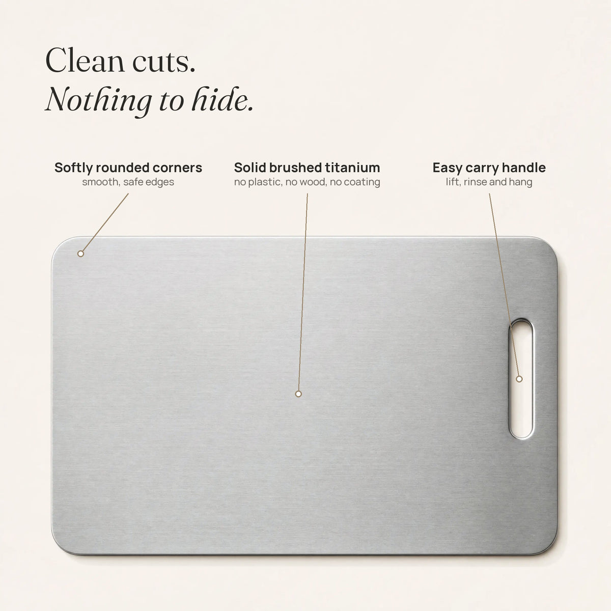 Titanium cutting board V1 with its key features