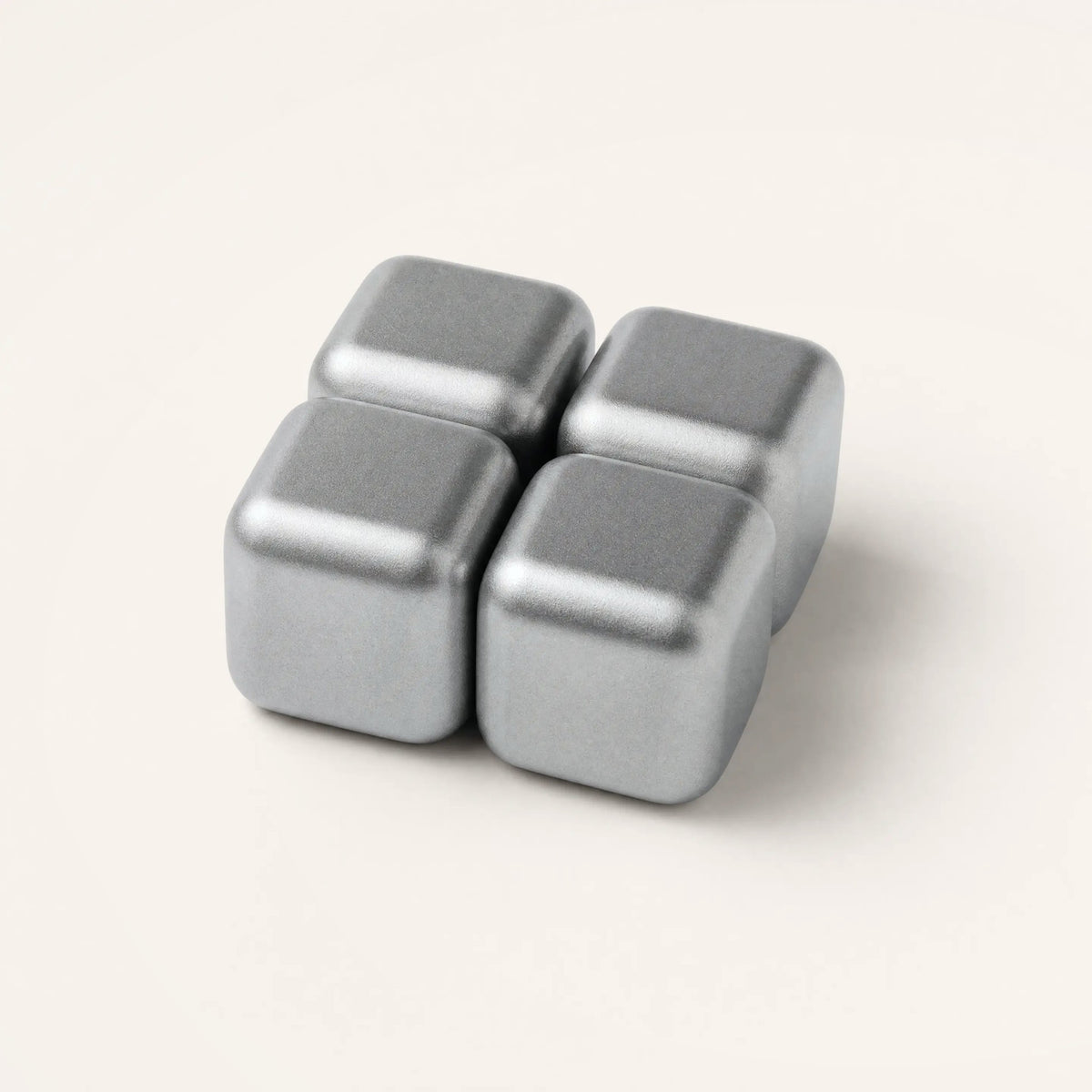 Four pure titanium ice cubes