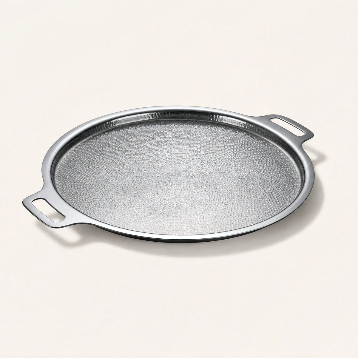 Pure titanium hammered pizza steel with two handles