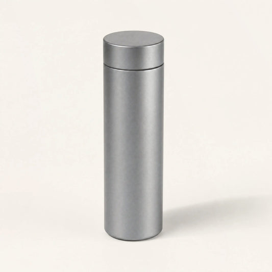 Pure titanium water bottle with a titanium screw cap
